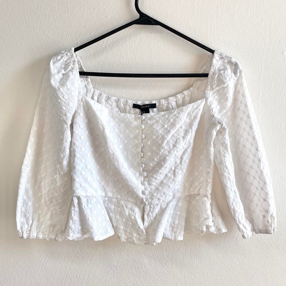 Forever 21 eyelet square neck top